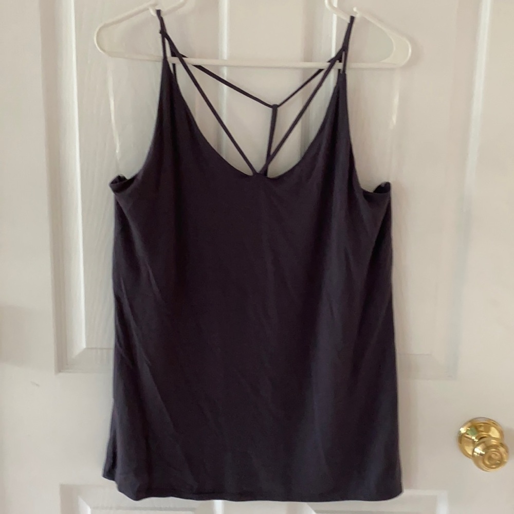 Grey Spaghetti Strap Top XL fun strappy detail